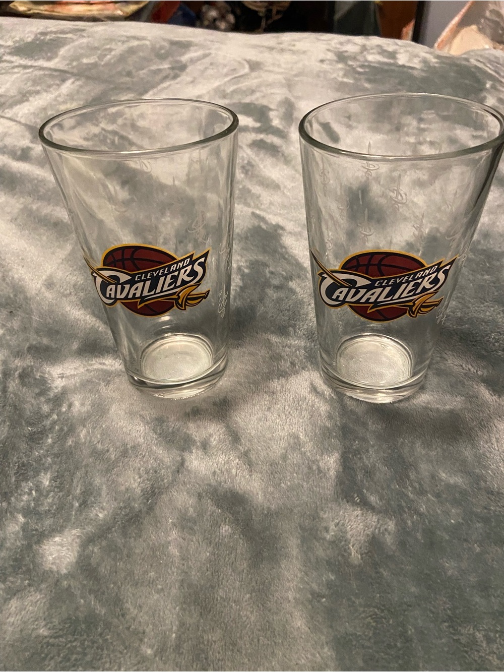 Clear Glass Pint Set in Clear with Team Logo - Set of 2 nba Cleveland cavaliers